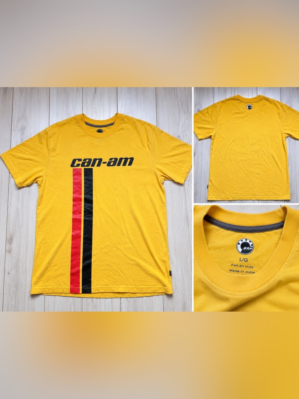 Can-Am BRP Yellow Graphic T-Shirt Men’s Large L/G Short Sleeve Logo Tee